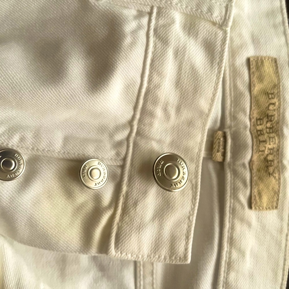 Burberry White Straight Leg Jeans with Seamless Stitching , NWT - Picture 8 of 12
